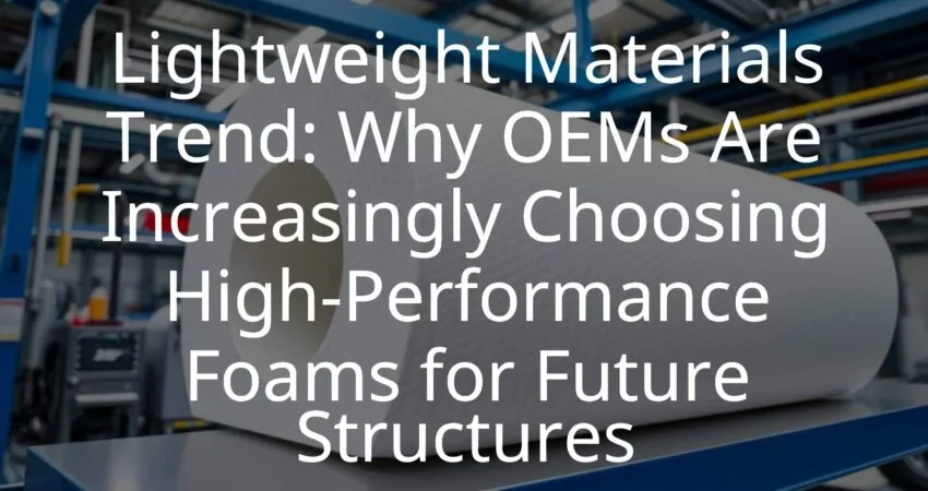High-performance structural foam core in a lightweight composite material, industrial manufacturing setting, advanced engineering, blue and silver tones, realistic.