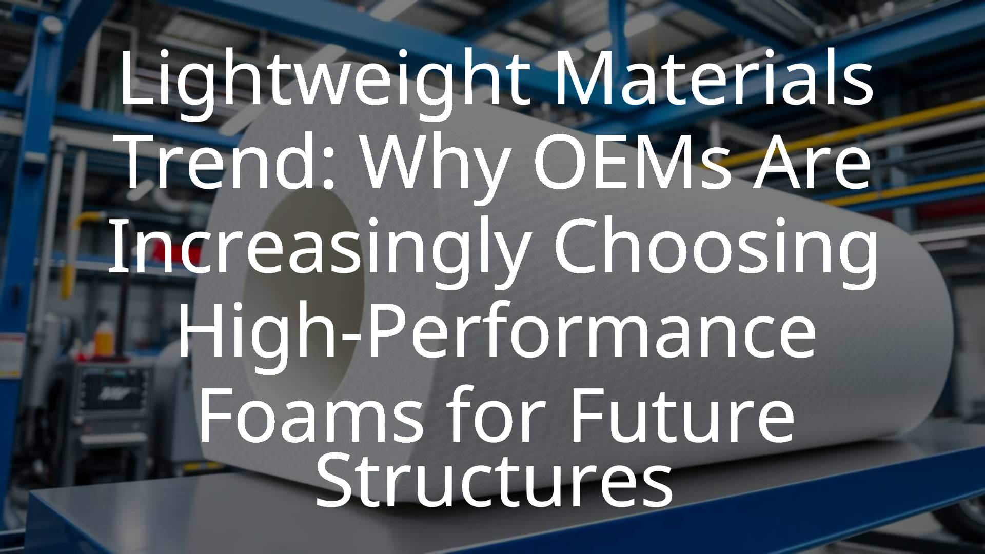 High-performance structural foam core in a lightweight composite material, industrial manufacturing setting, advanced engineering, blue and silver tones, realistic.