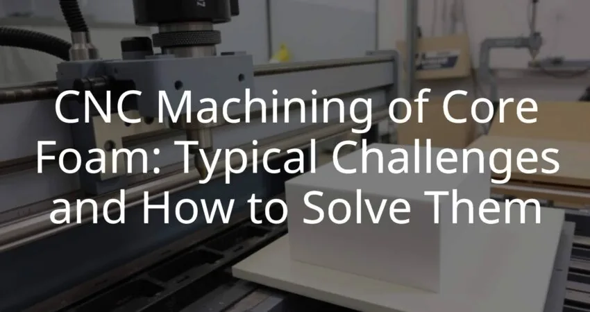 CNC machine milling a foam core block, industrial setting, precise tooling, clean cut surface, engineering workshop, realistic.