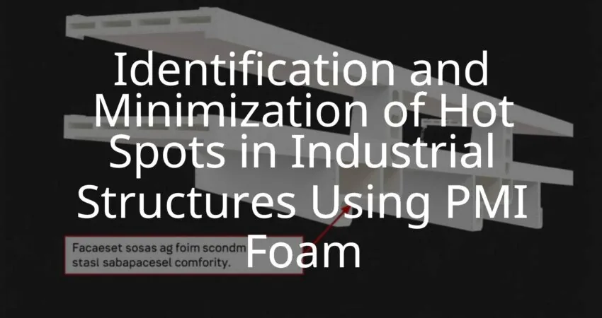 Industrial composite structure with highlighted stress points, ROHACELL® PMI foam core, technical illustration style, clean and precise.